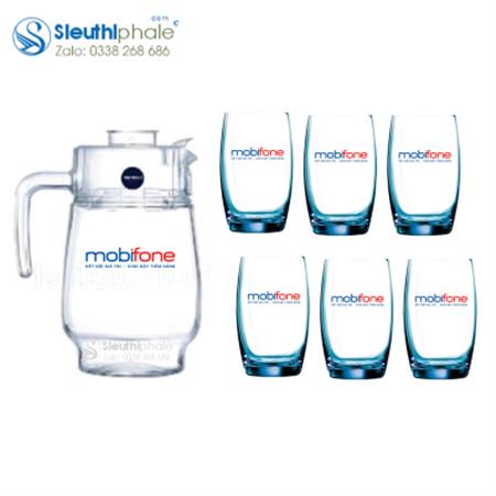 Bộ bình ly  thủy  tinh  luminarc cao cấp in logo